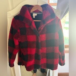 KNOX Rose Buffalo Plaid Cozy Fleece Jacket
